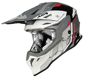 JUST1 Helmet J39 Reactor White-Red-Grey